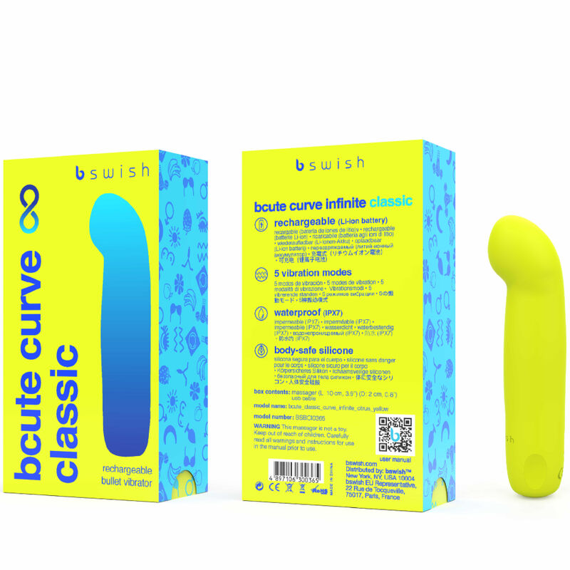 B Swish Bcute Curve Infinite Classic mini vibratore giallo