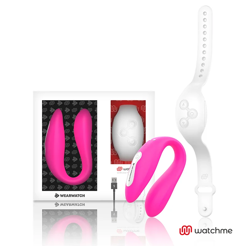WATCHME Dual vibratore coppia telecomando fucsia neve