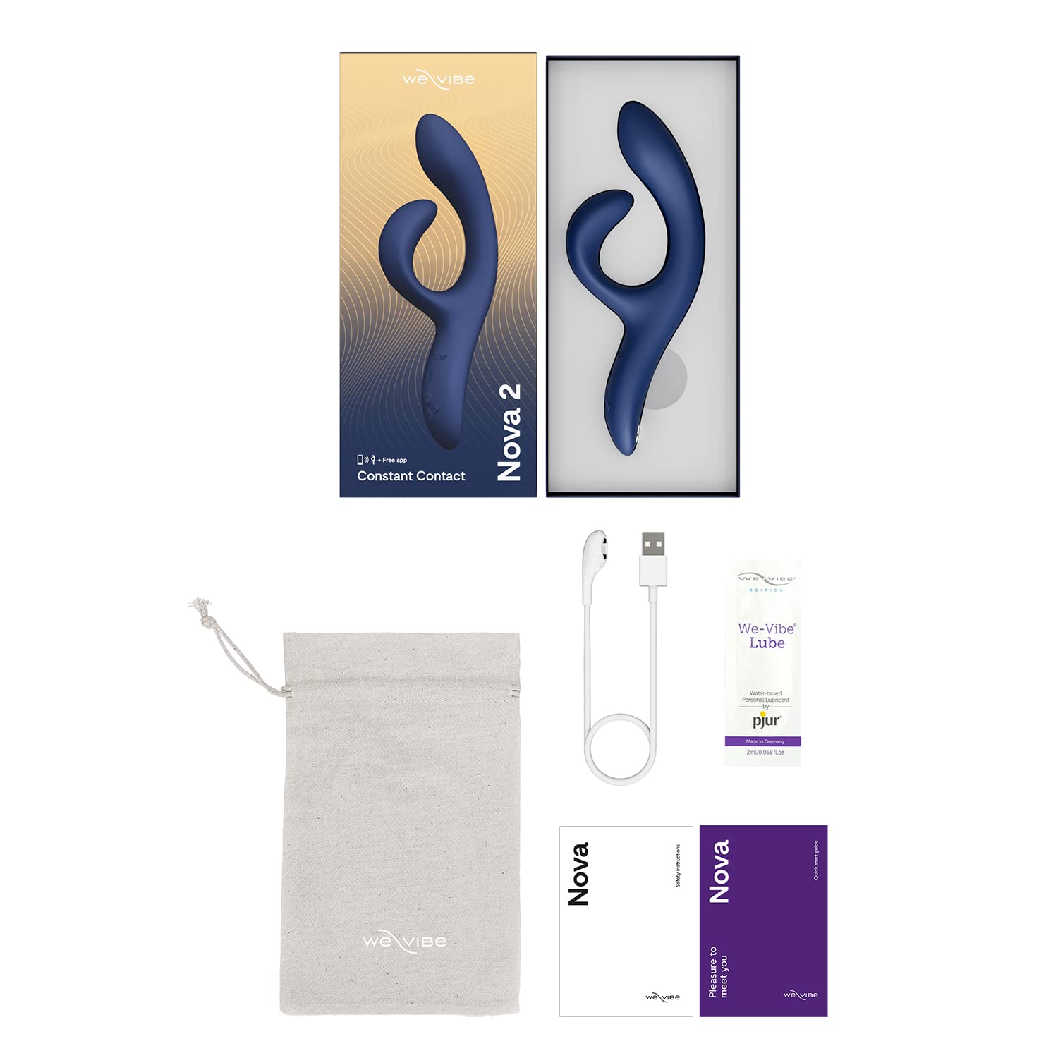 We-Vibe Nova 2 vibratore rabbit midnight blue flessibile