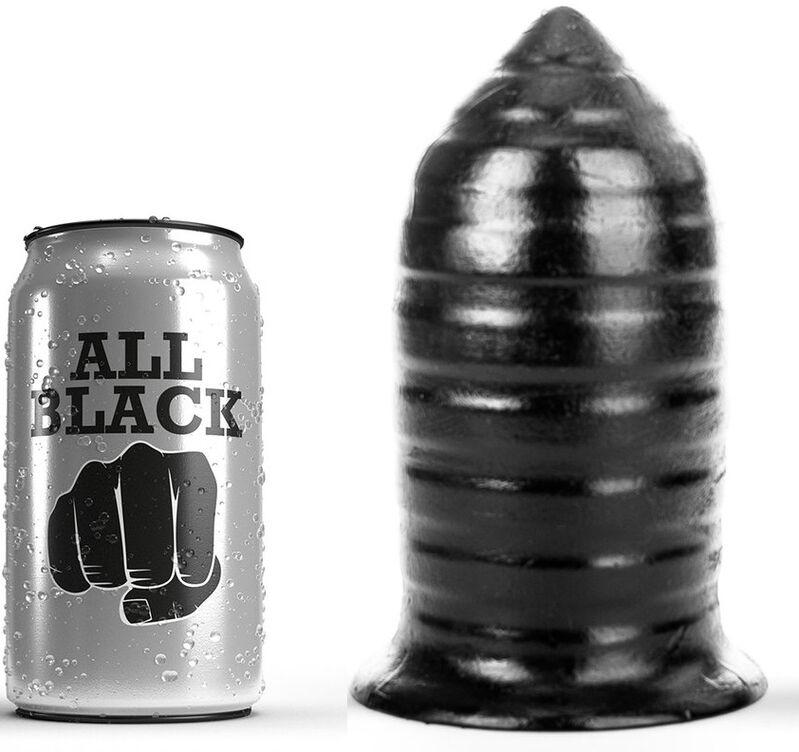 All Black Plug Anale 16 cm PVC a coste 8 cm