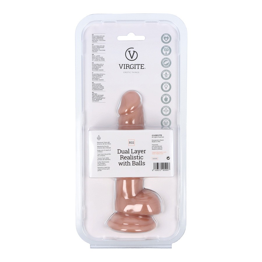 Love Hit by Virgite R32 fallo realistico 17 cm con testicoli morbido