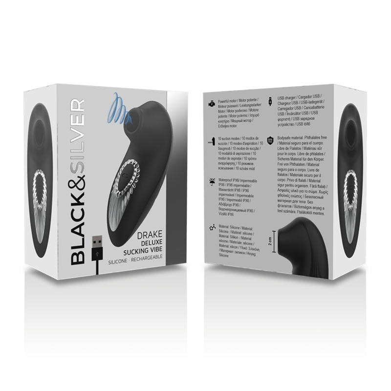 Black&Silver Drake Deluxe stimolatore clitoride 10 programmi