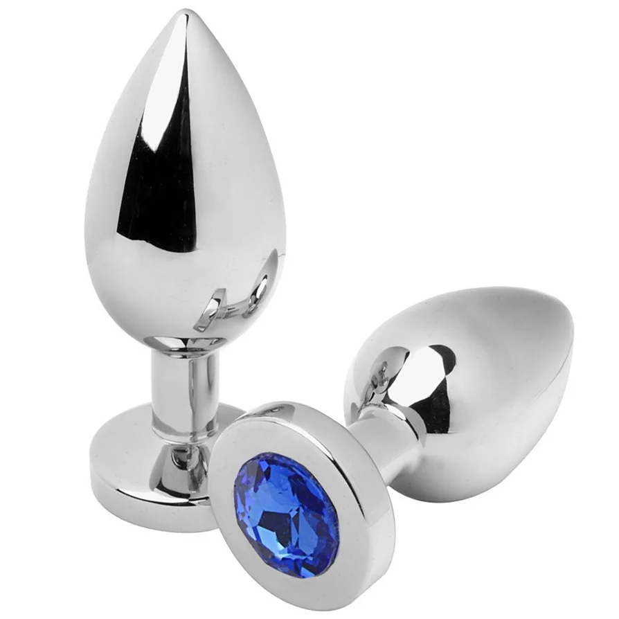 Metal Hard Diamond Plug Blu plug anale acciaio