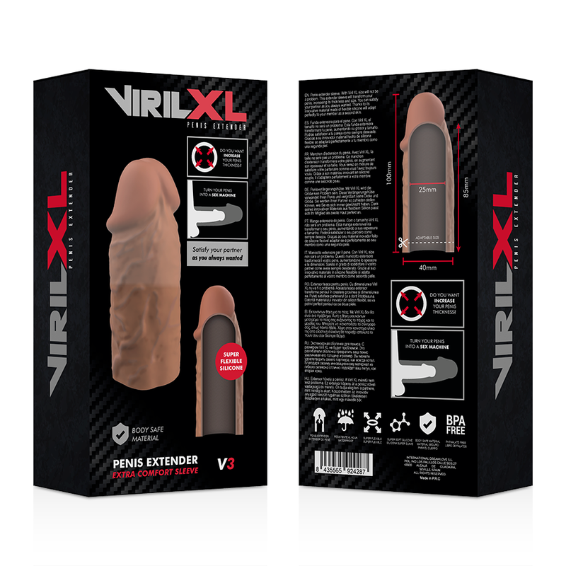 VirilXL V3 estensione silicone marrone 8,5 cm