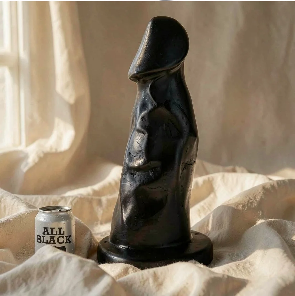 All Black Dong 27 cm dildo curvo 23,5 cm inseribili