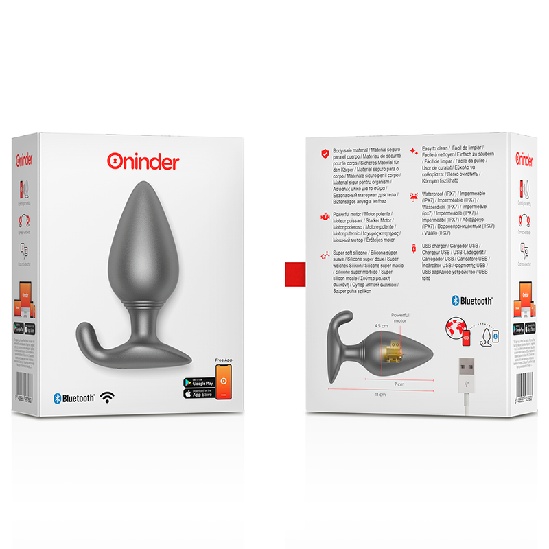 Oninder Rio plug anale vibrante nero con app