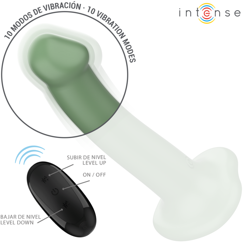 Intense Becca verde vibratore 16 cm con ventosa telecomando