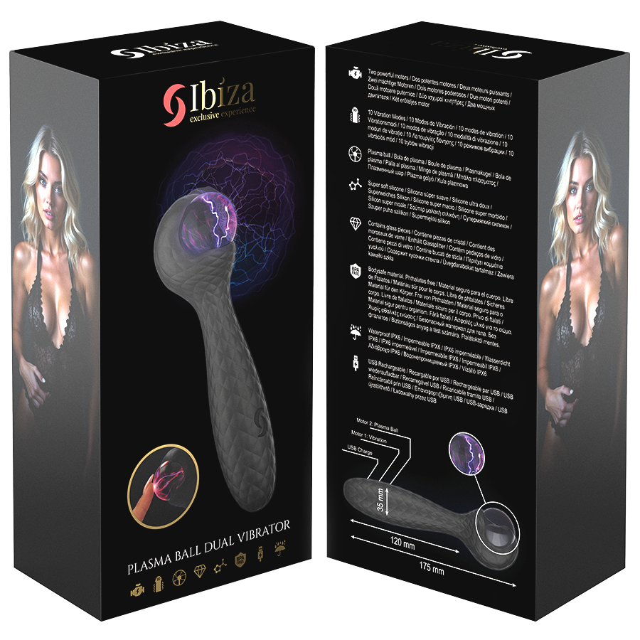 Ibiza Sfera di Plasma Vibratore 2 Motori IPX6