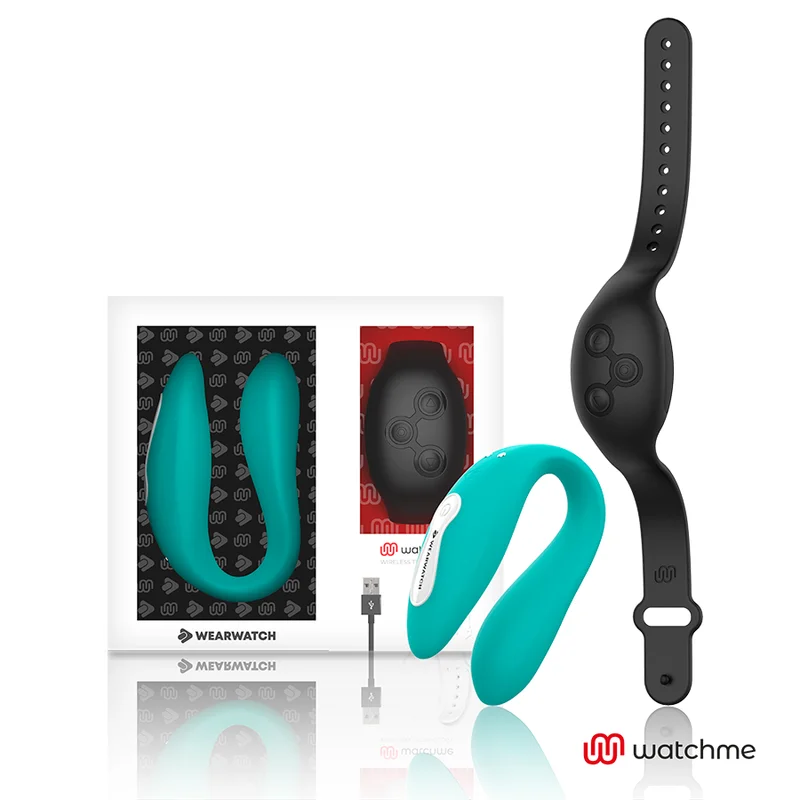 Frutille Wearwatch Dual vibratore di coppia acquamarina con orologio