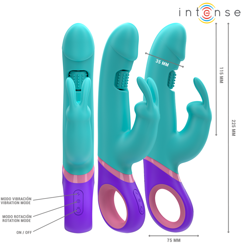 Intense Monica rabbit rotante blu punto G 14 modi