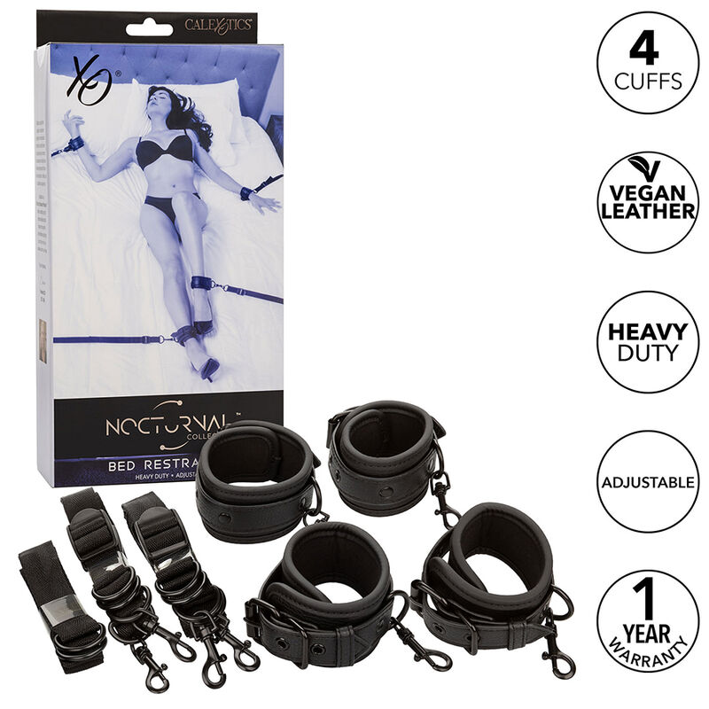 CalExotics Nocturnal Bed Straps bondage letto nero