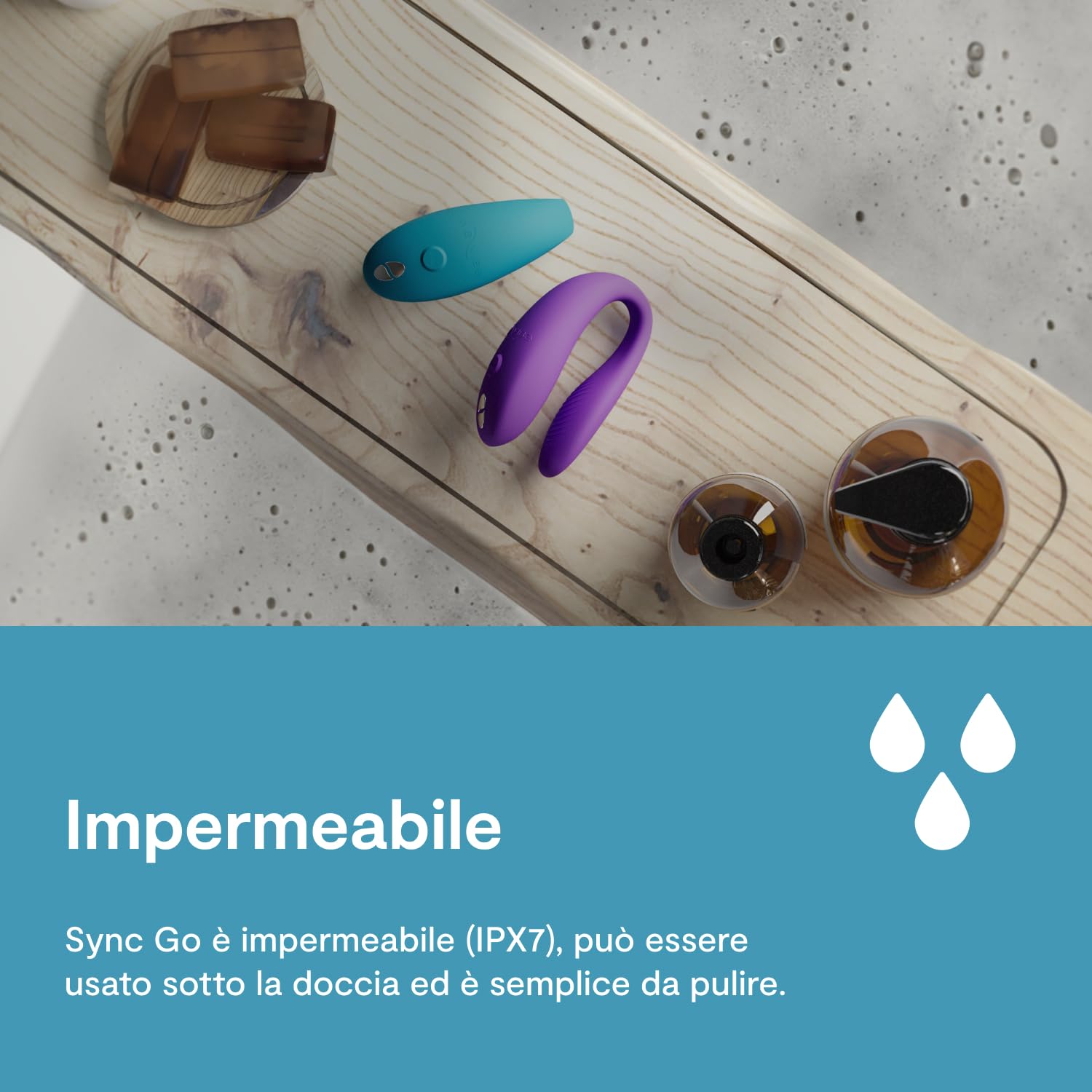 We-Vibe Sync Go vibratore di coppia blu con custodia