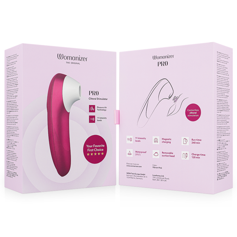 Womanizer Pro Rosa stimolatore clitoride Pleasure Air