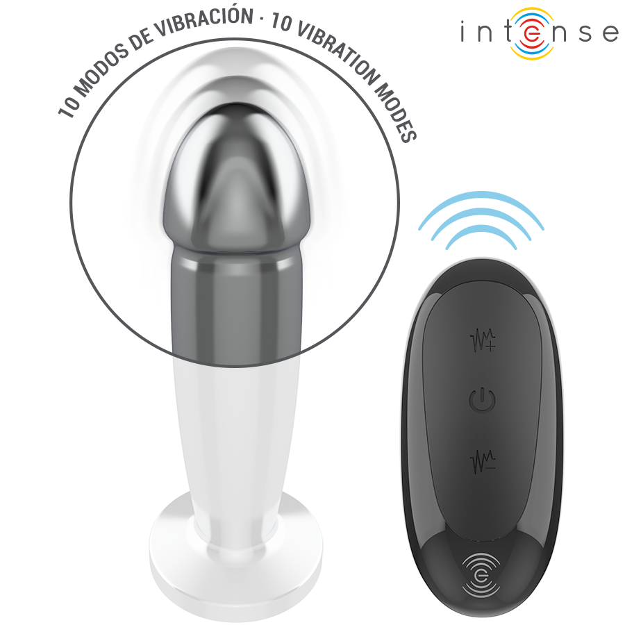 Intense Plug Vibrante Metallo M anatomico telecomando