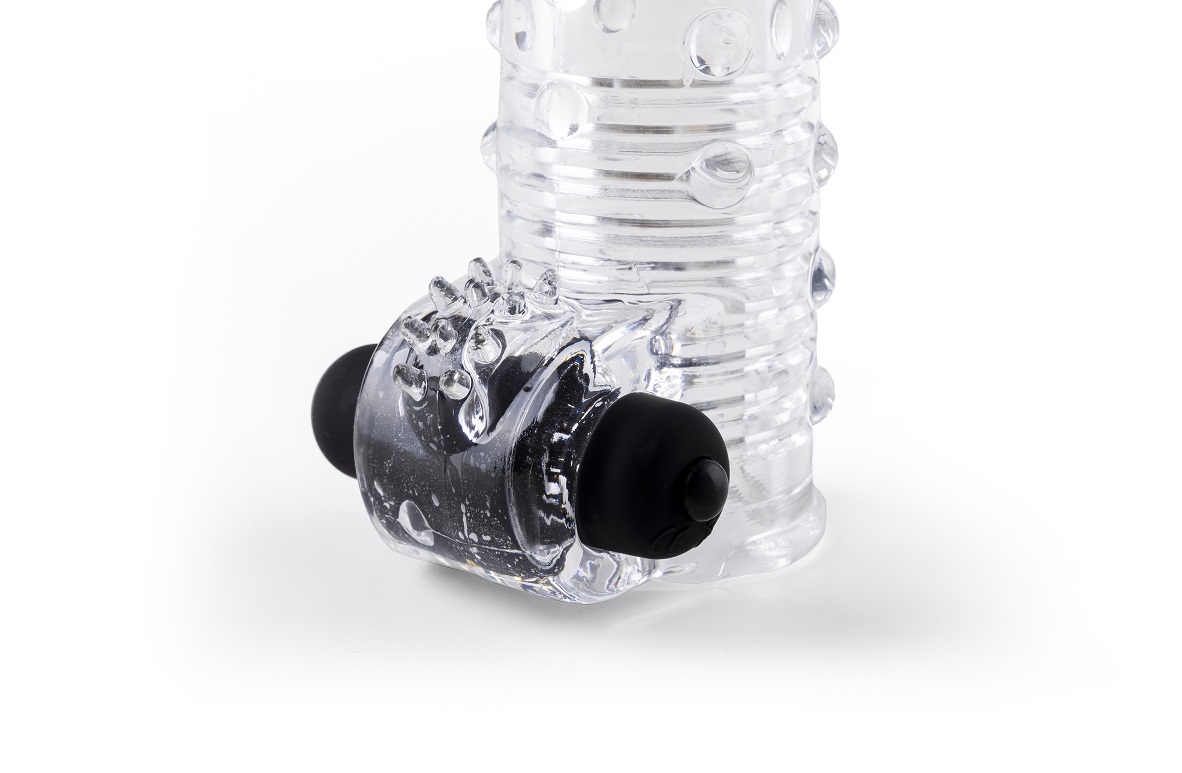 Love Hit by Virgite S11 guaina pene trasparente 15,5 cm vibrante