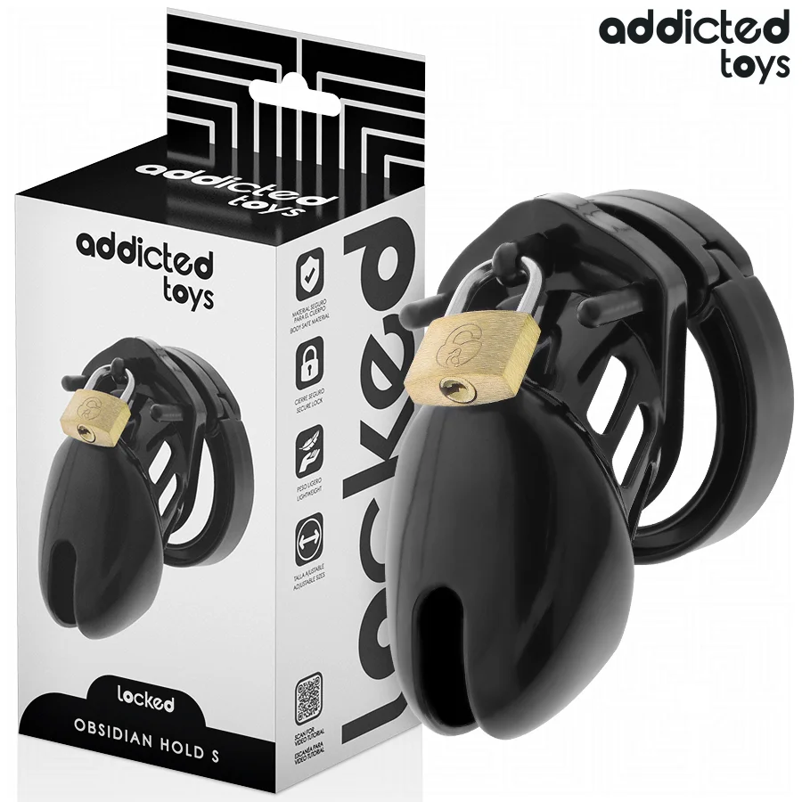 Addicted Toys Locked Obsidian Hold gabbia castità taglia S