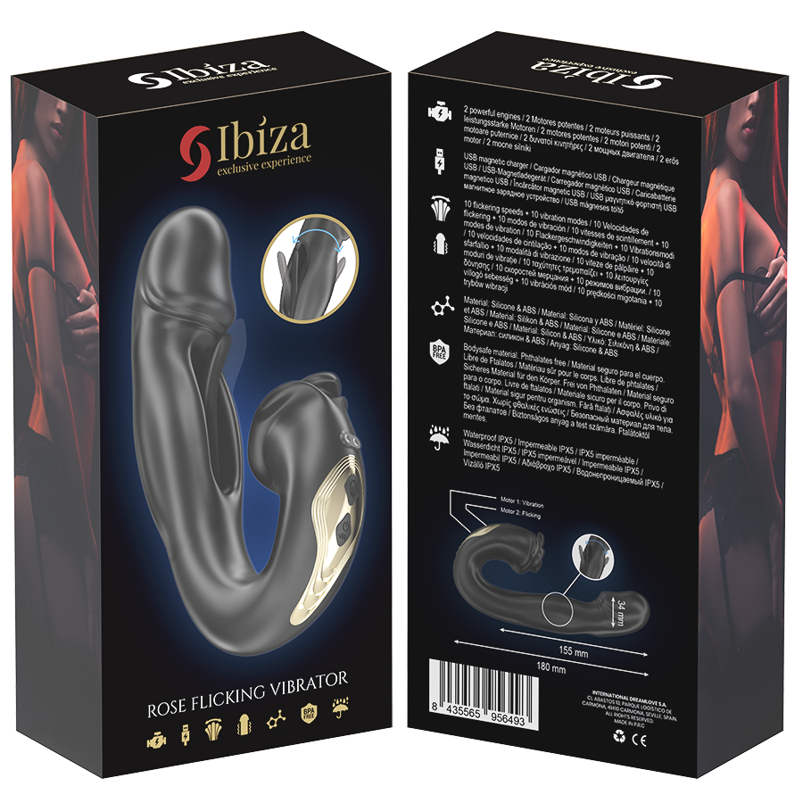 IBIZA Rose vibratore clitoride sfarfallio silicone
