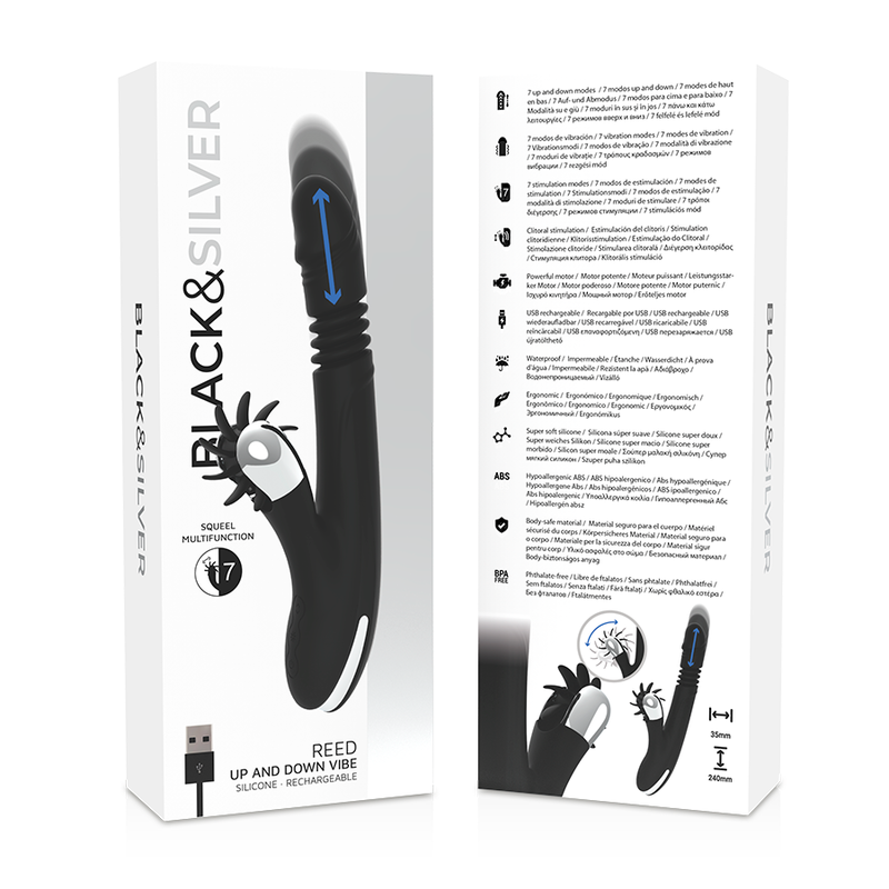 Black Silver Reed vibratore rabbit 3 motori 21 modalita