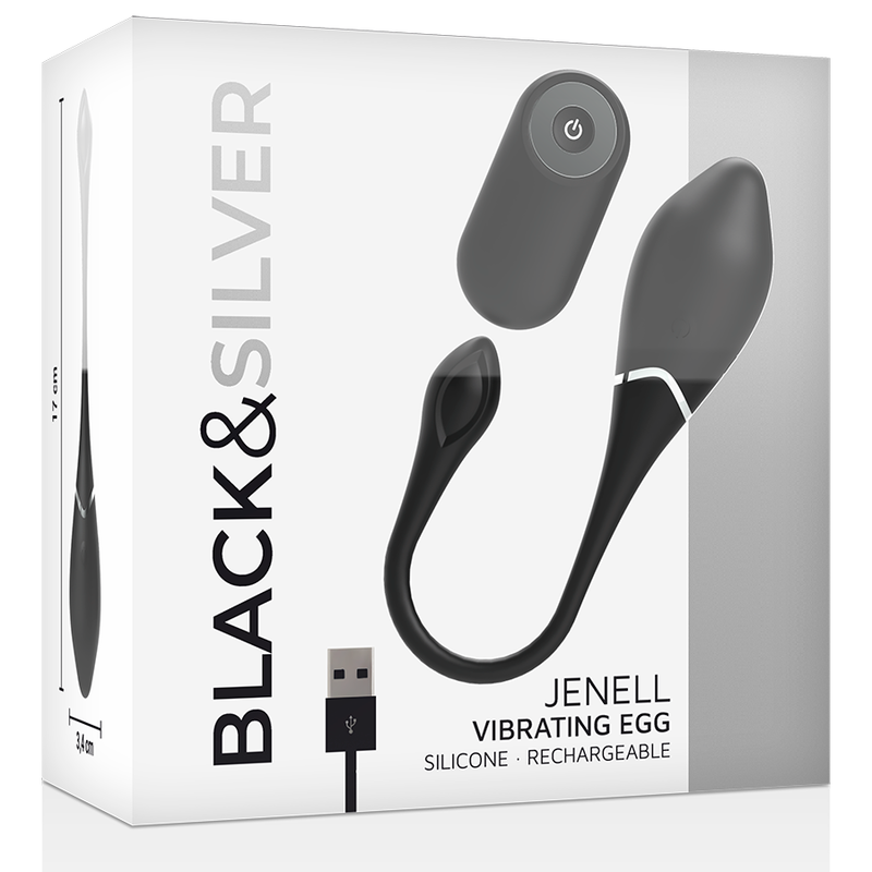 Black&Silver Jenell uovo vibrante telecomando silicone