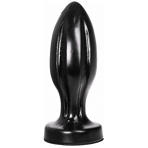All Black plug anale 21 cm scanalato in PVC