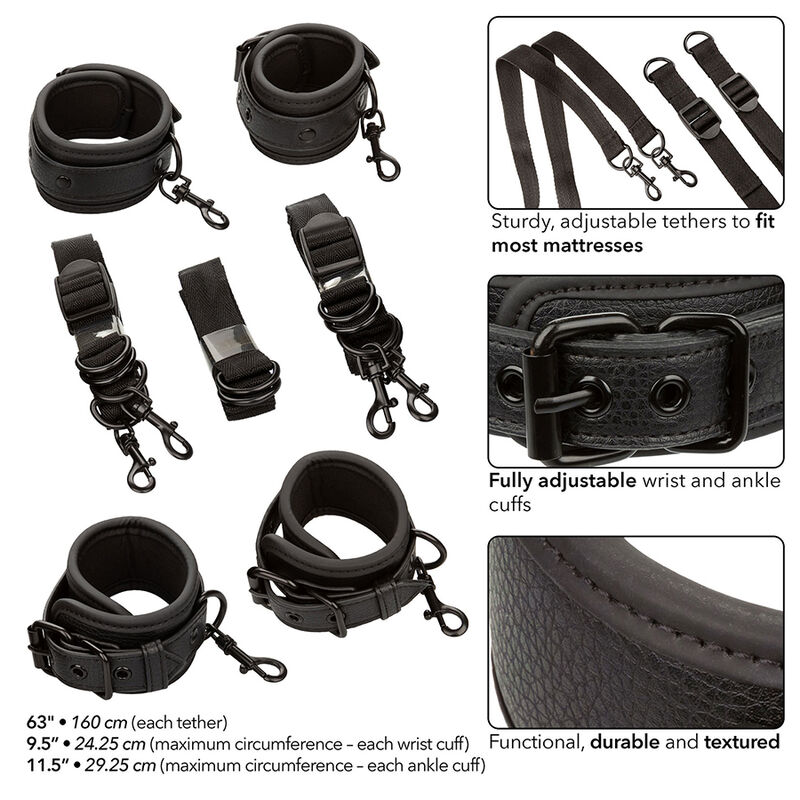 CalExotics Nocturnal Bed Straps bondage letto nero