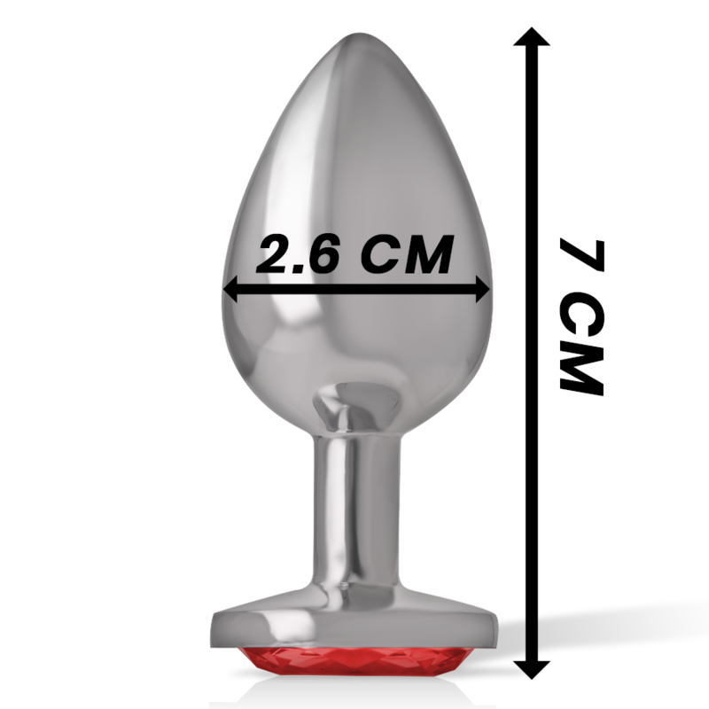 Intense Plug Gioiello Rosso S Plug Anale Metallo 7 cm