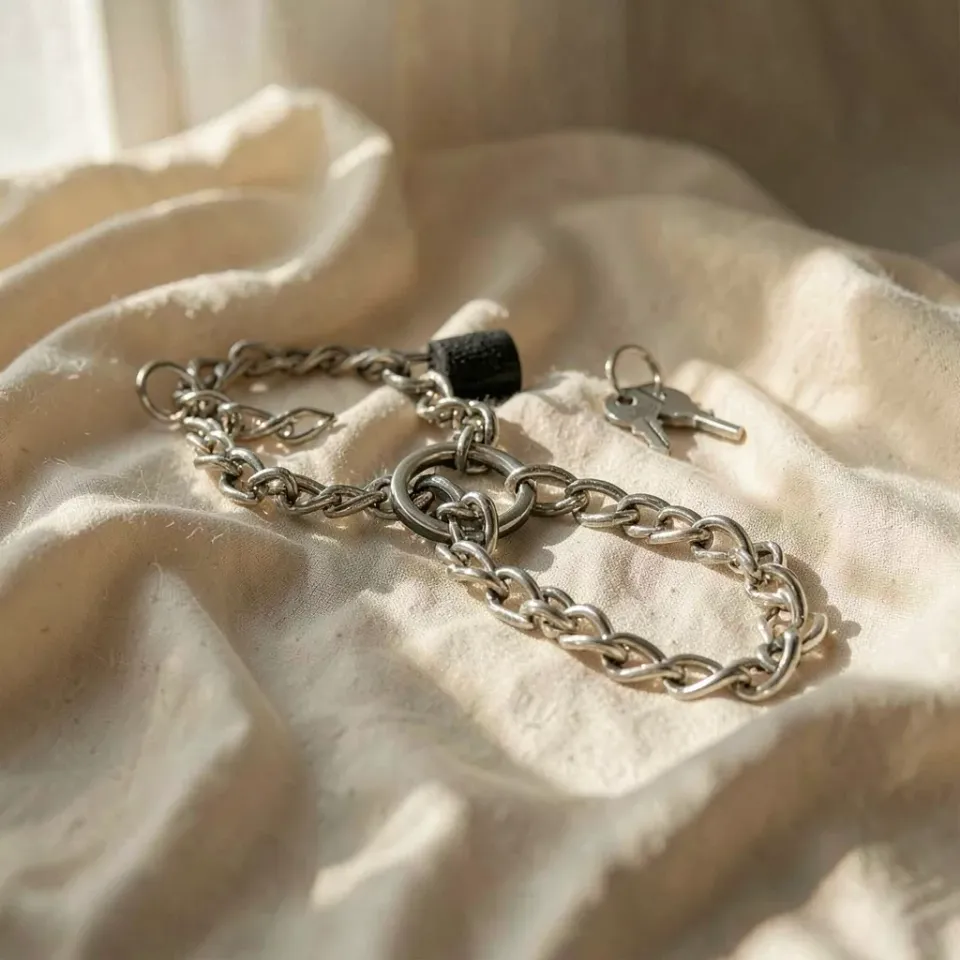 Metal Hard manette catena acciaio con lucchetto