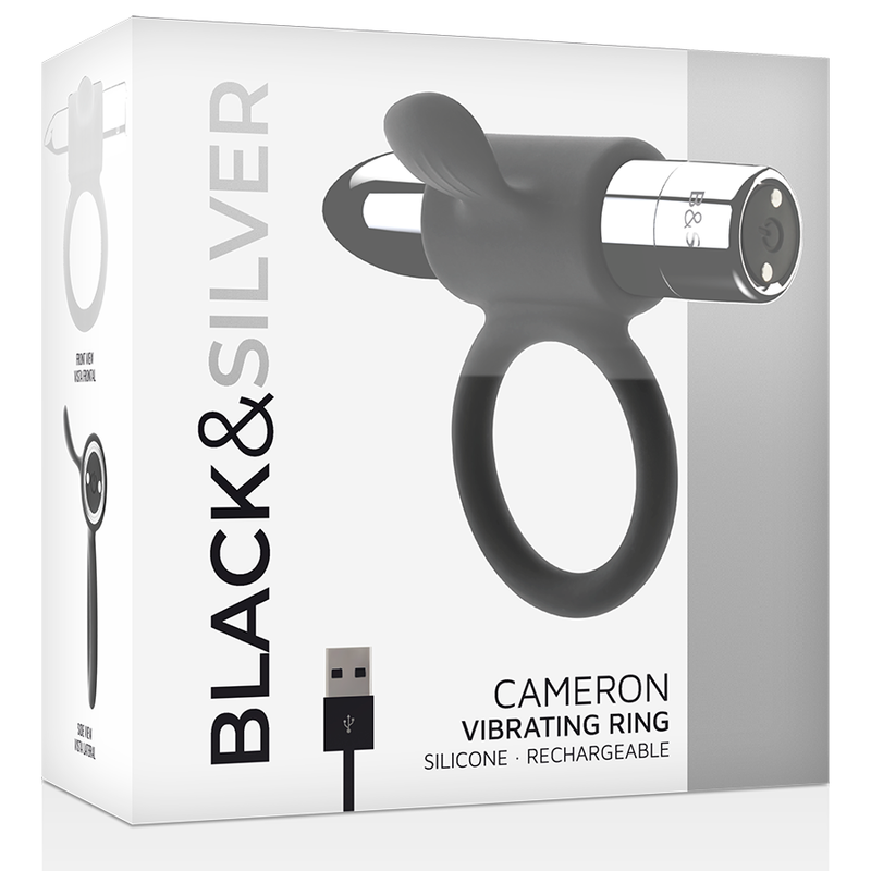 Black&Silver Cameron anello vibrante argento clitoride 10 modi