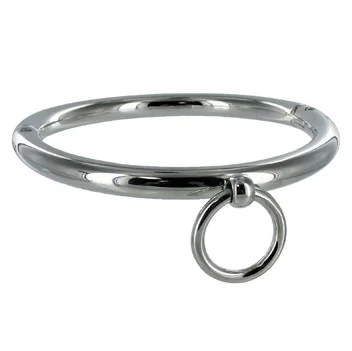 Metal Hard Collare con anello bondage acciaio 18 cm