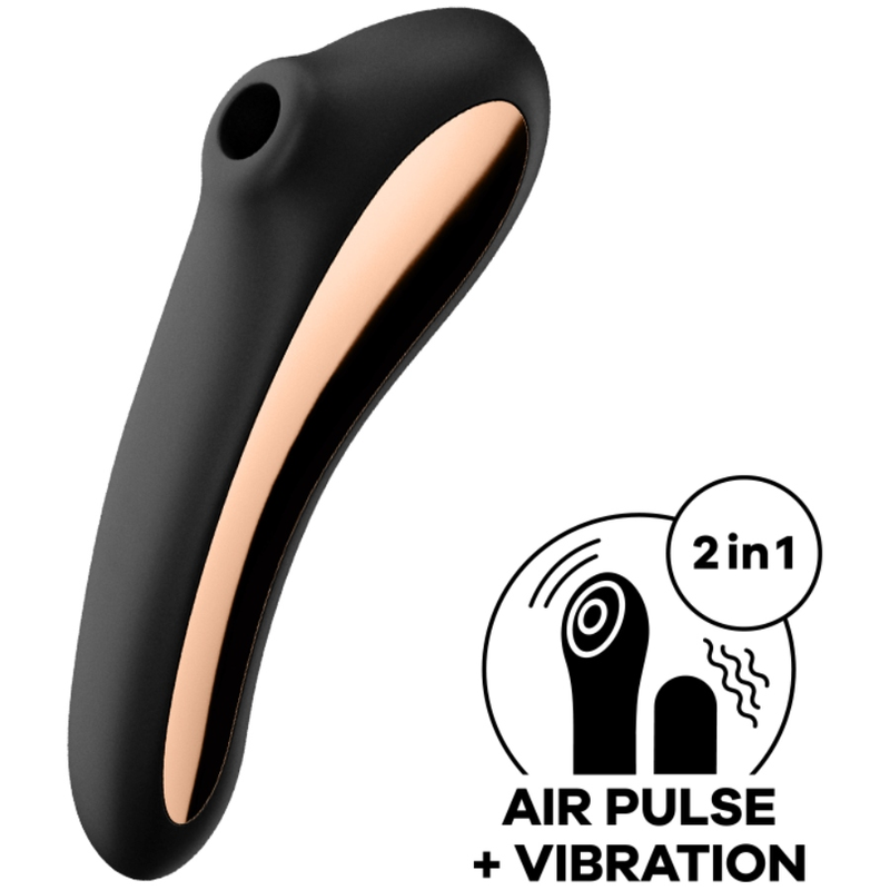 Satisfyer Dual Kiss stimolatore clitoride nero doppia stimolazione