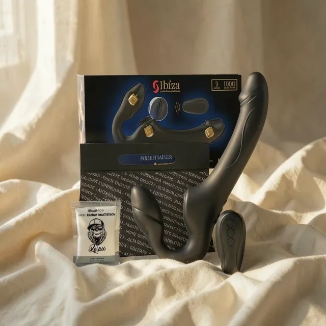 Ibiza Strapless Pulse vibratore coppia strap-on 3 motori