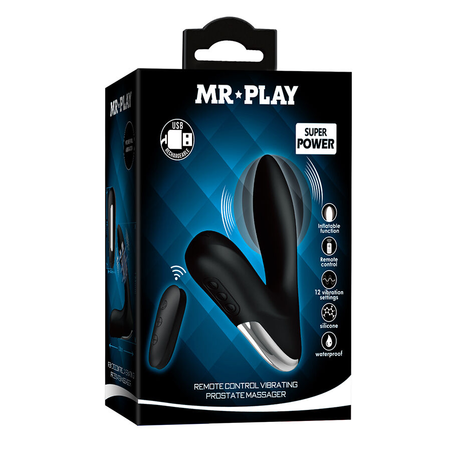 MR Play Plug Prostatico Gonfiabile plug nero con telecomando