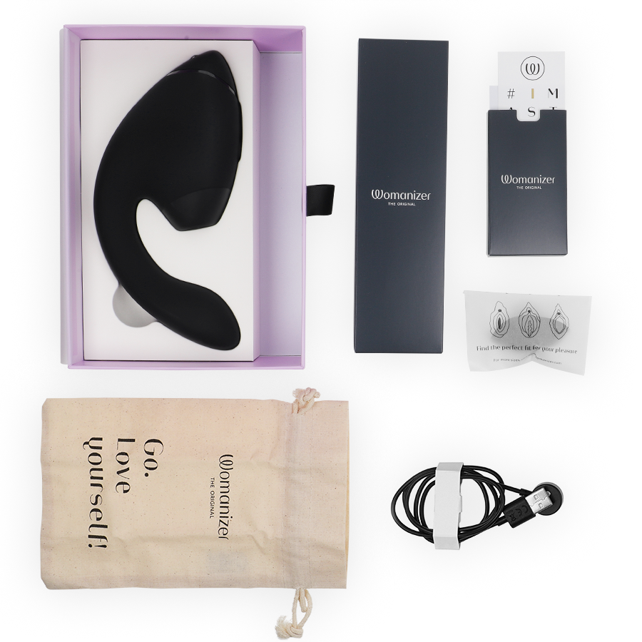 Womanizer Duo Next stimolatore clitorideo nero punto G 3D