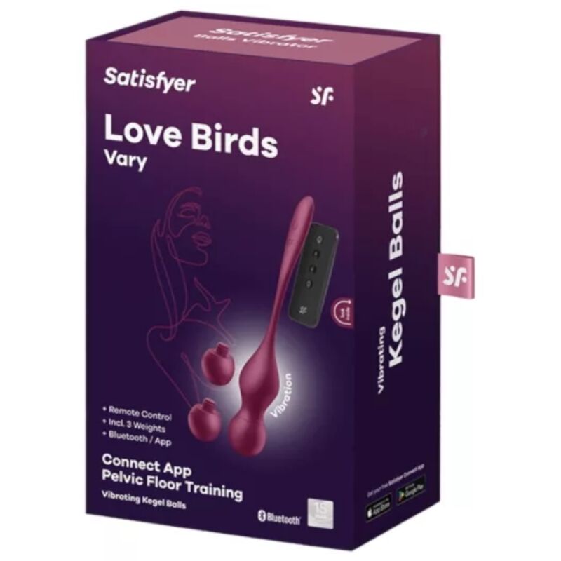 Satisfyer Love Birds Vary palline kegel vibrazione wine