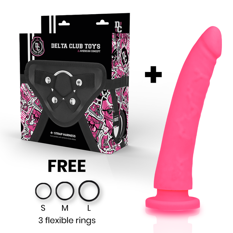 Delta Club Rosa 20 strap-on silicone imbracatura regolabile