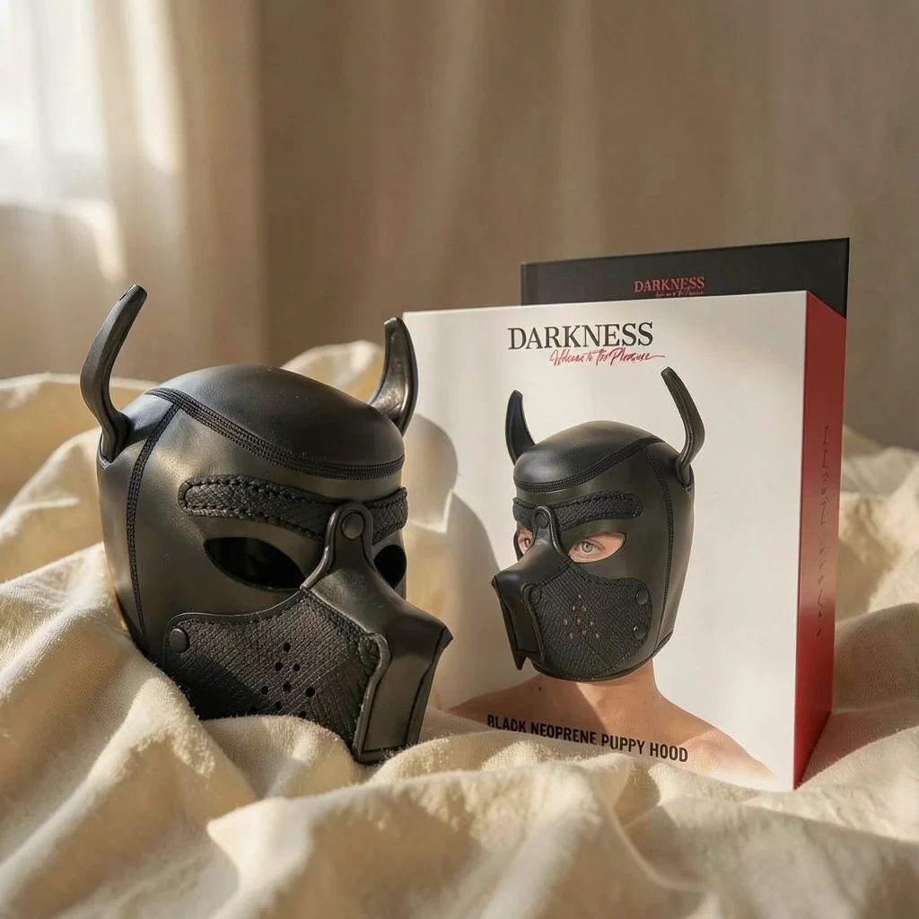 Darkness Maschera Cane neoprene L maschera BDSM nera
