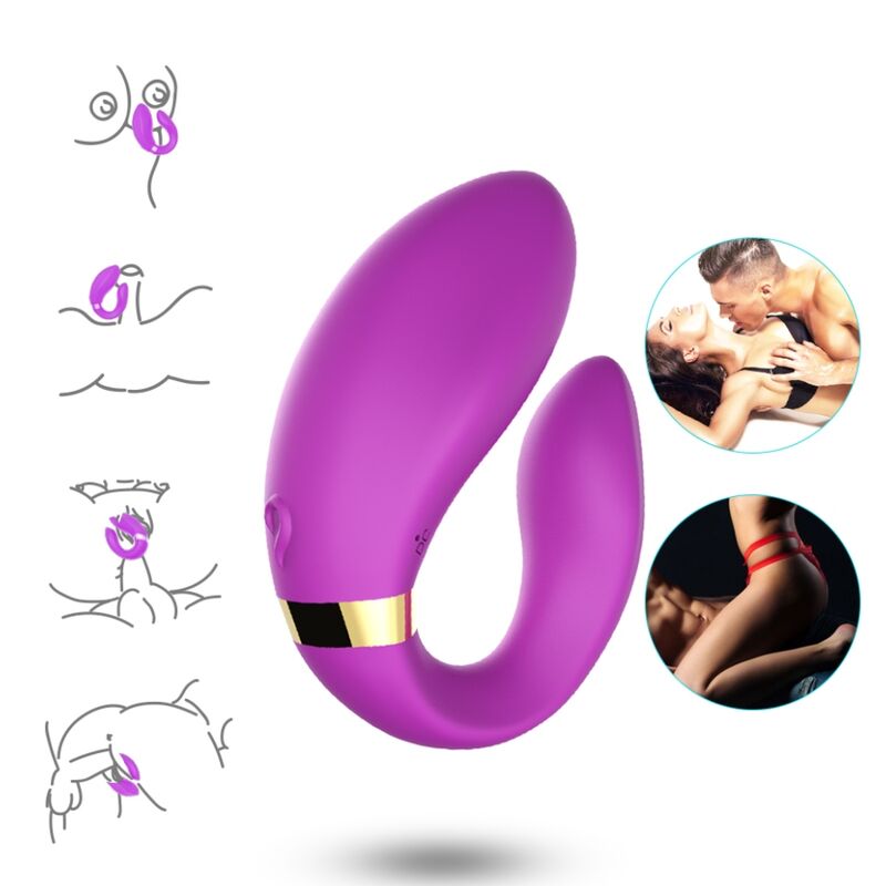 Armony Mezzaluna Viola vibratore di coppia con telecomando