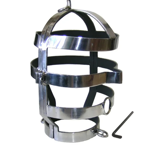 Metal Hard maschera con collare in acciaio BDSM