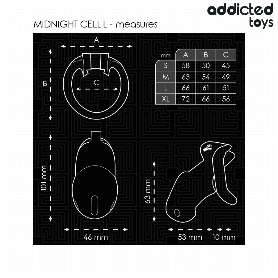 Addicted Toys Locked Midnight Cell gabbia L 4 anelli