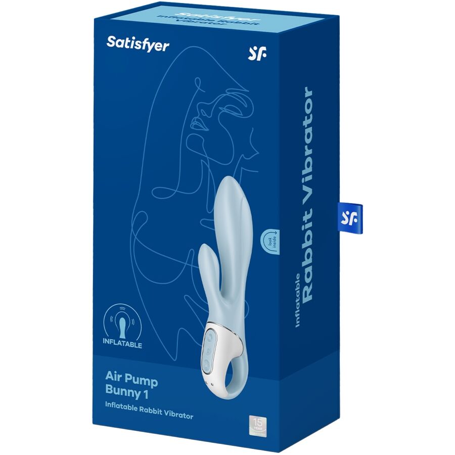 Satisfyer Air Pump Bunny 1 vibratore rabbit blu gonfiabile