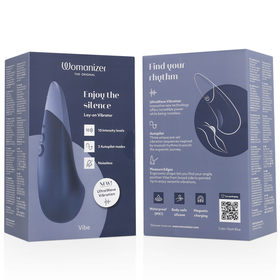 Womanizer Vibe stimolatore clitorideo blu scuro silenzioso