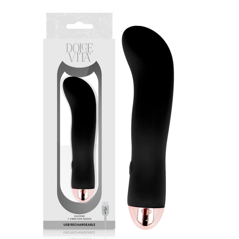 Dolce Vita Due vibratore ricaricabile silicone nero 13,2 cm