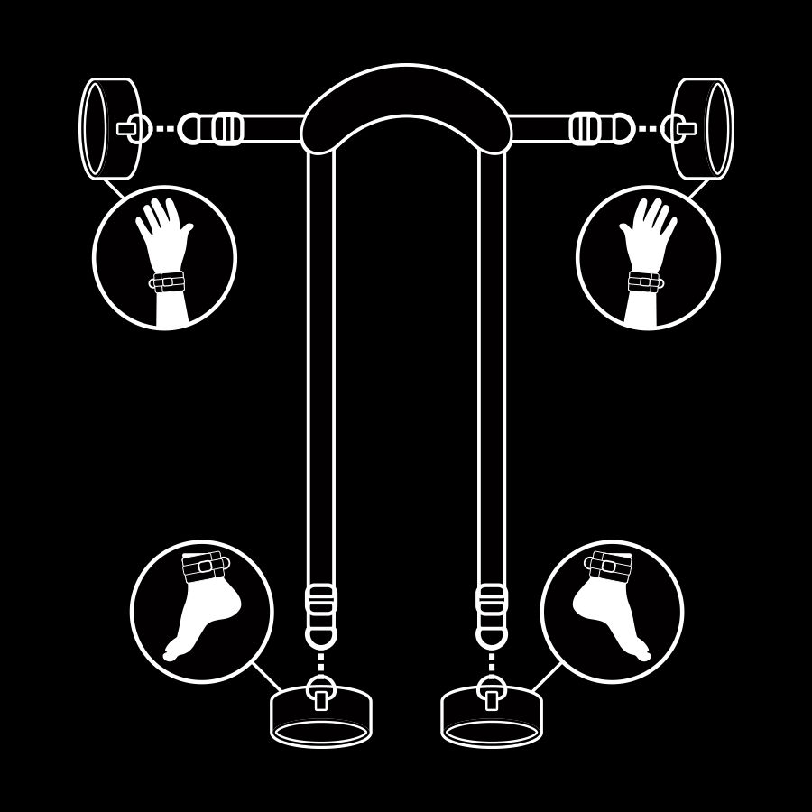 Fetish Submissive Posizione Master set bondage regolabile 6 pezzi