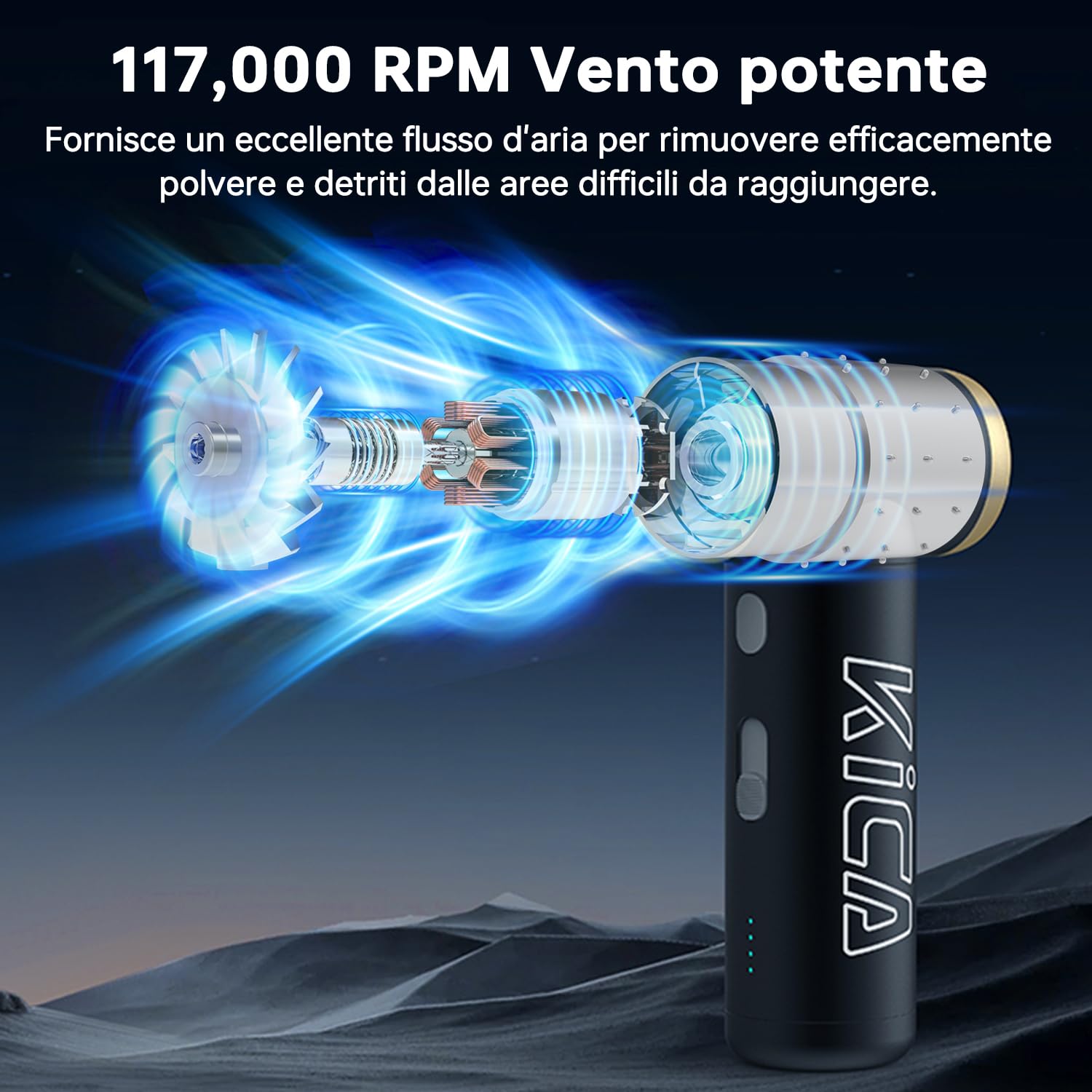 Kica JetFan 2S soffiatore aria compressa rosso 117000 RPM