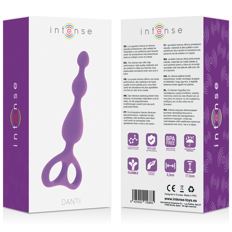 Intense Danti plug anale silicone lilla 17,5 cm