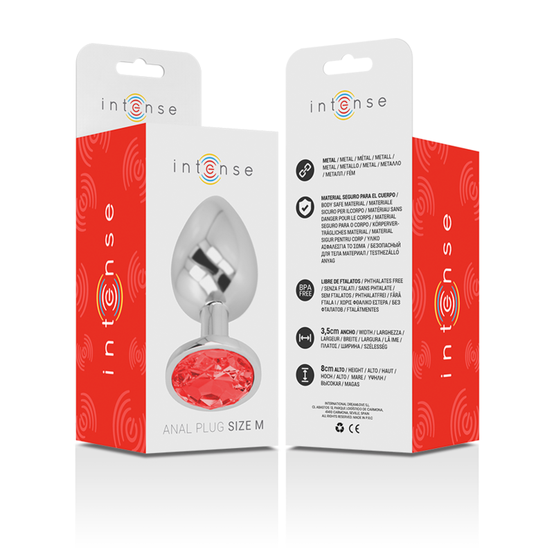 Intense Gioiello Rosso plug anale metallo M rosso