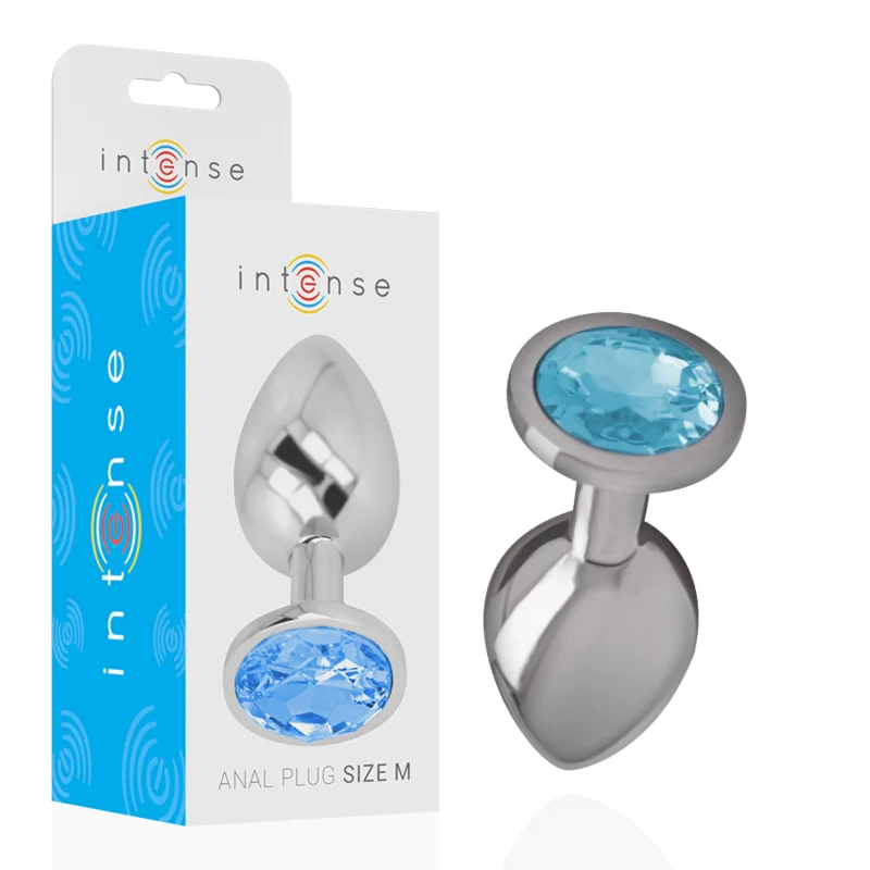 Intense Gioiello Blu plug anale M in metallo
