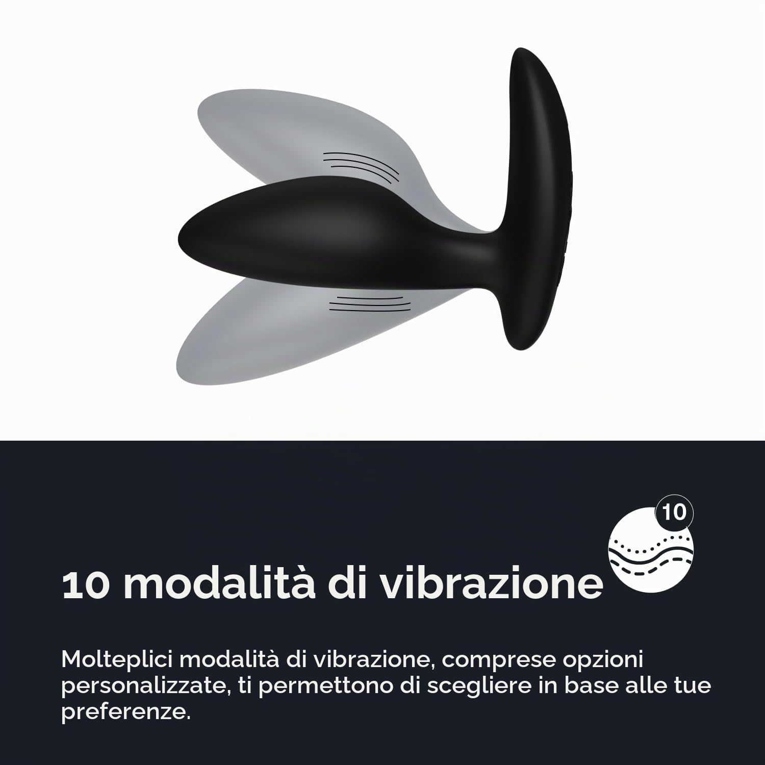We-Vibe Ditto+ Plug Anale Vibrante Nero 10 modalità