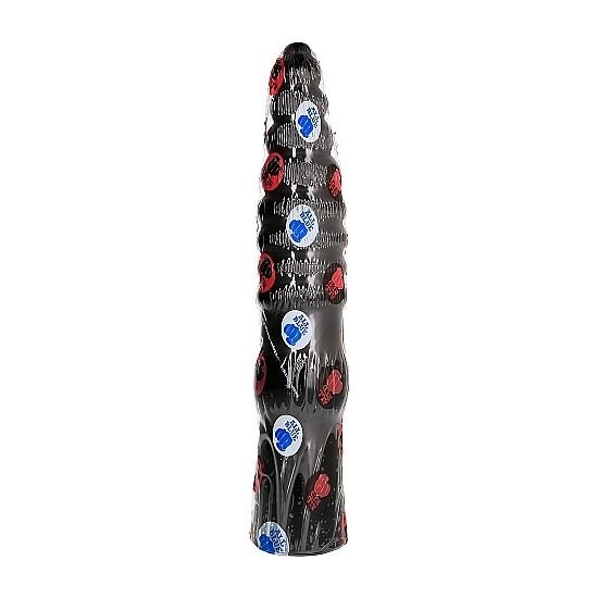 All Black dildo scanalato 33 cm PVC ipoallergenico 6 cm