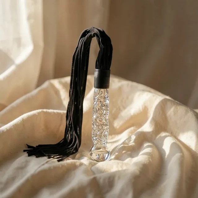 Icicles N. 38 plug anale vetro con coda 17 cm fatto a mano
